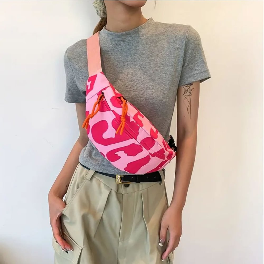 Pink Animal Print Fanny Bum Crossbody Bag